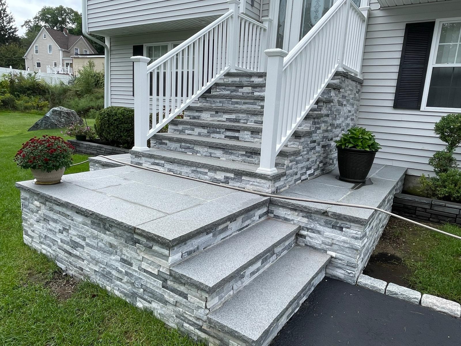 stone steps installation in Cranston RI